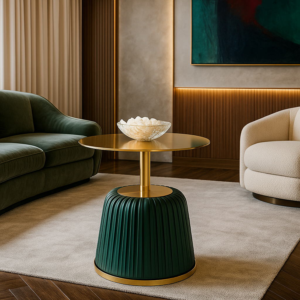 Emerald & Gold Side Table