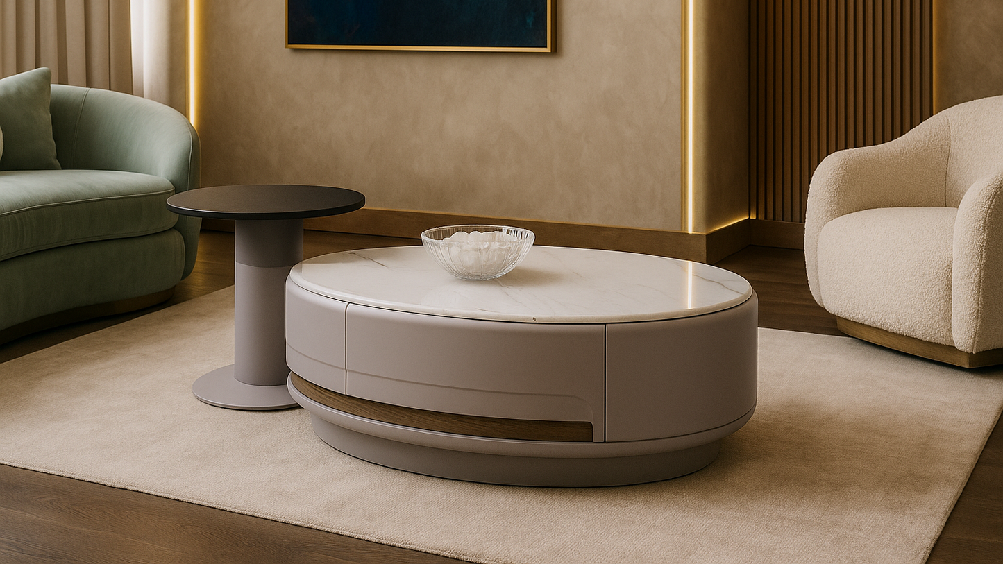 Ivory Pillar Center Coffee Table