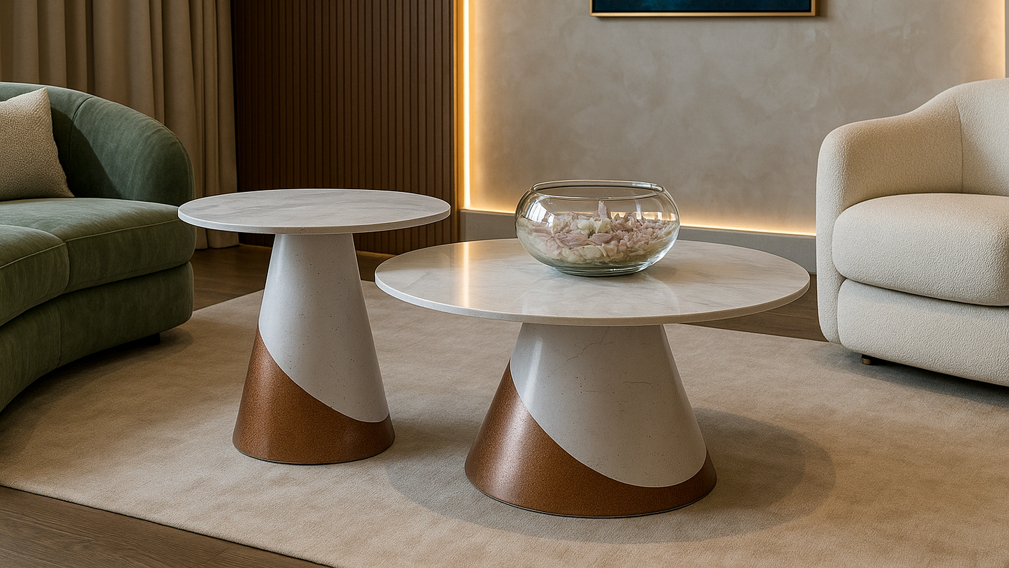 Aria Quartz Cone Center Coffee Table