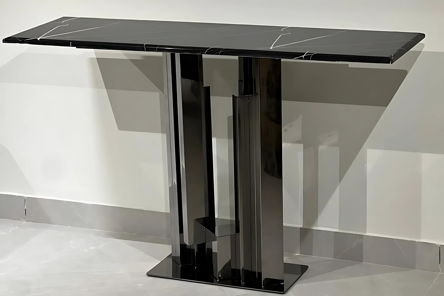 Eclipse Grey Marble Console Table