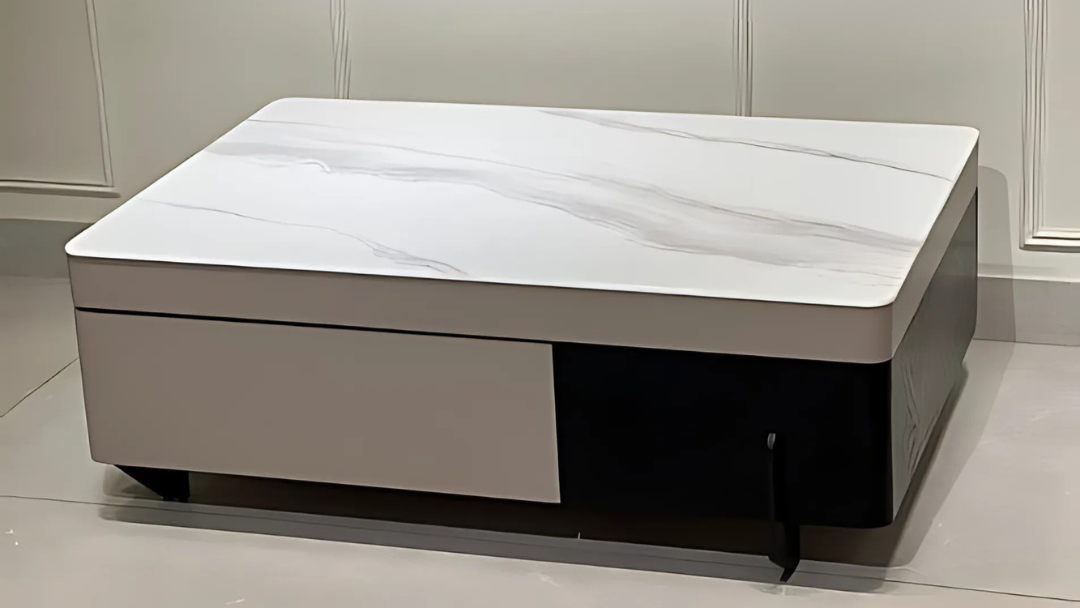 Convertible marble-top center coffee table with concealed storage by TAS Living""