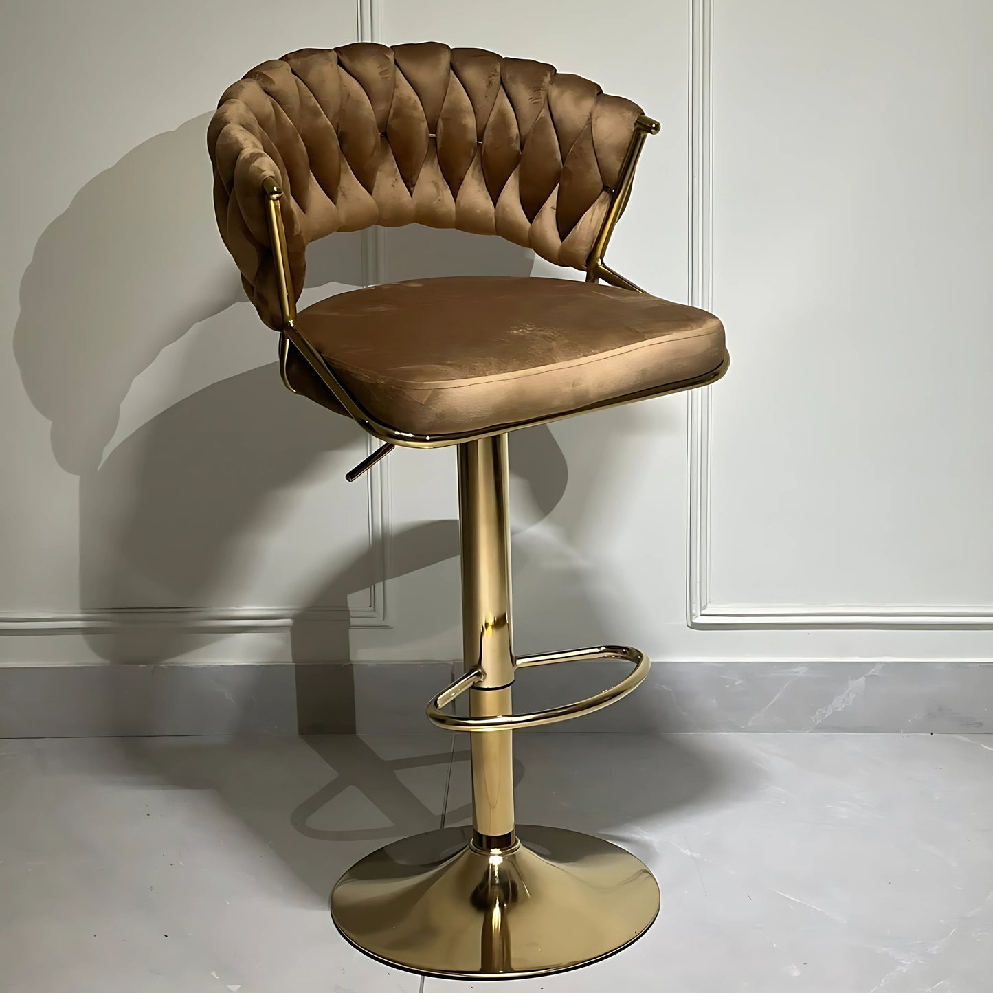 Aurum Royale Velvet Bar Chair