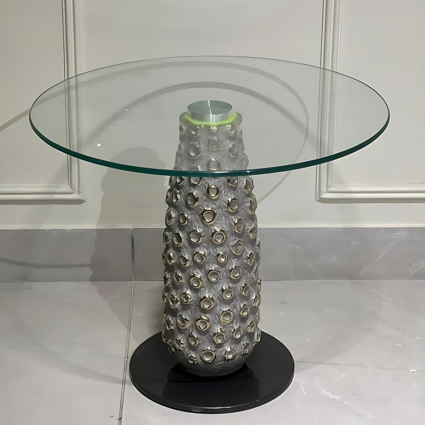 Lunar Rock Glass Side Table