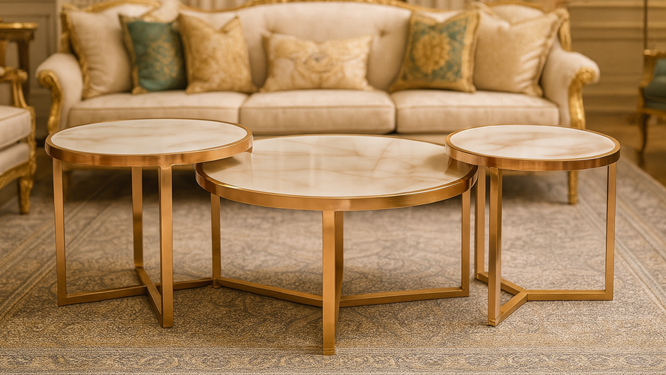 Rosella Trio Marble Center Coffee Table