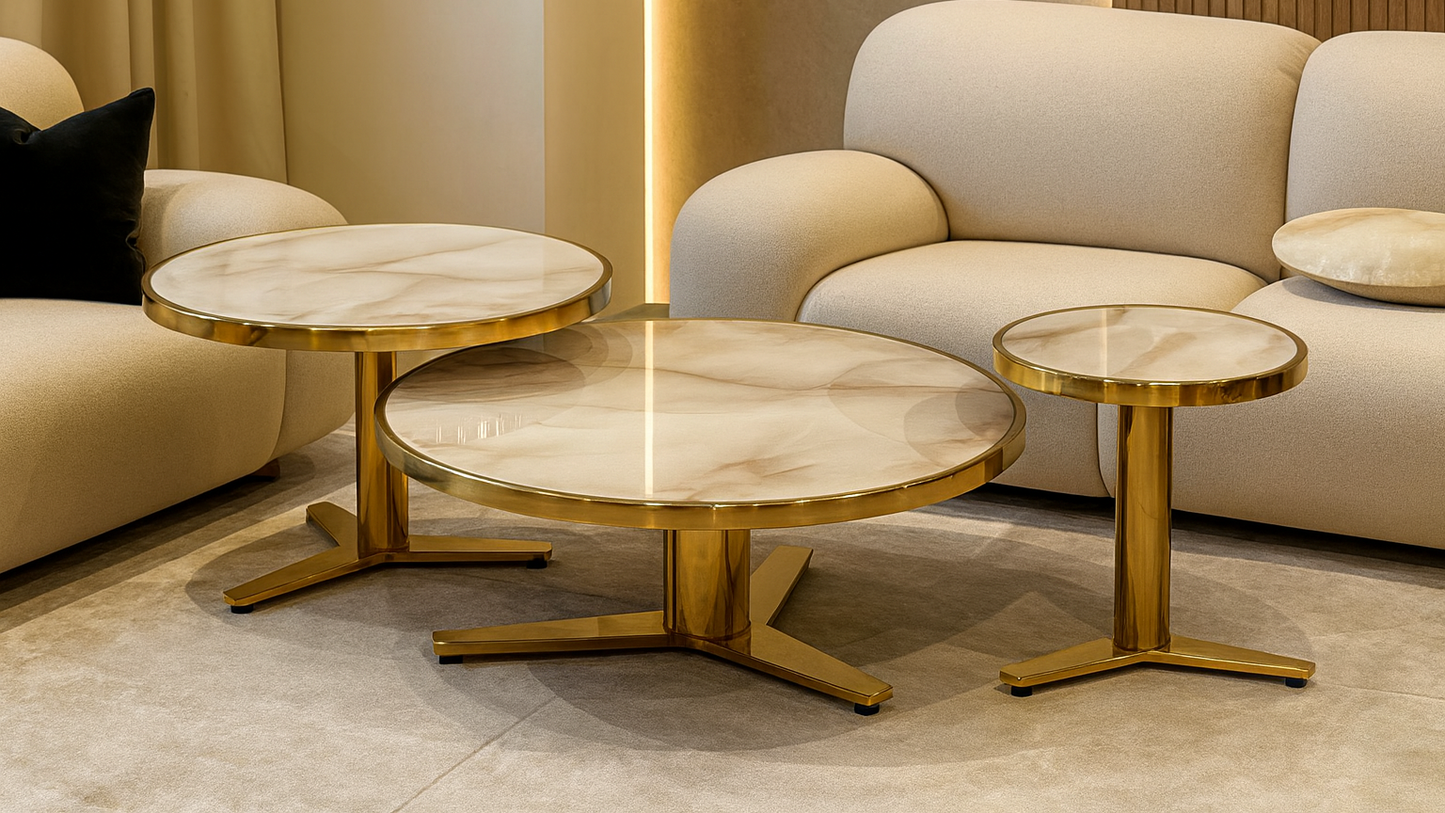 Trio Luxe Gold Center Coffee Table