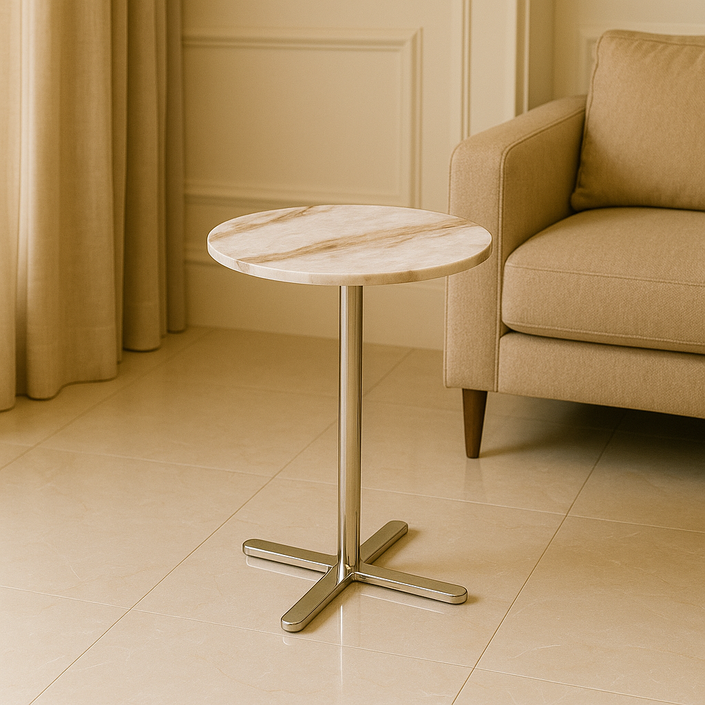 Blush Crest Round Table