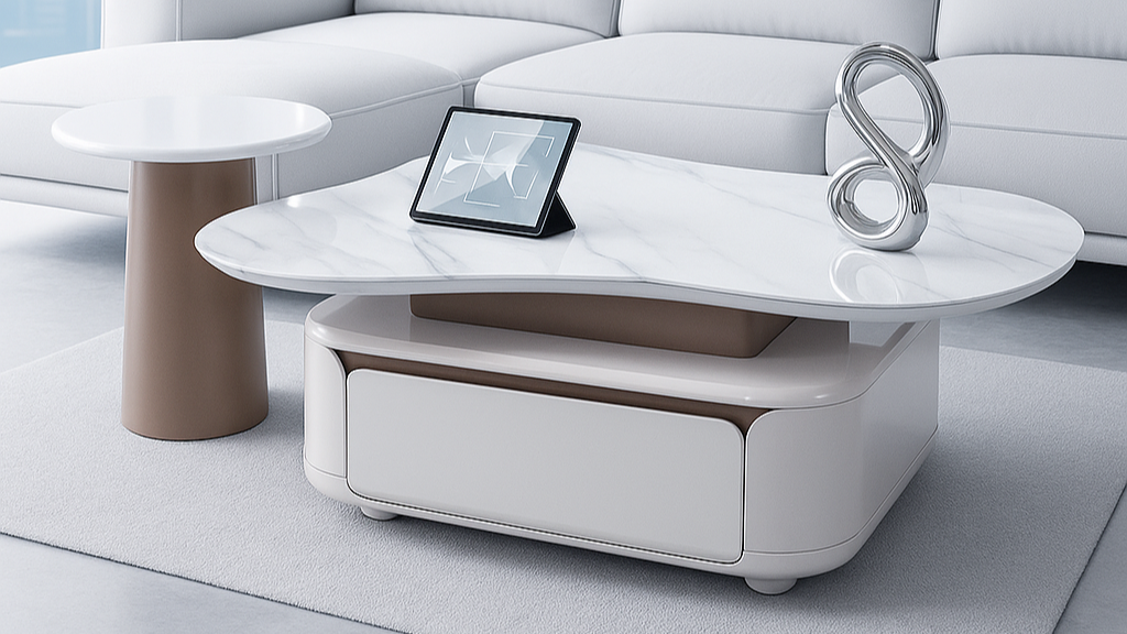 Modern Soft Curve Center Coffee Table