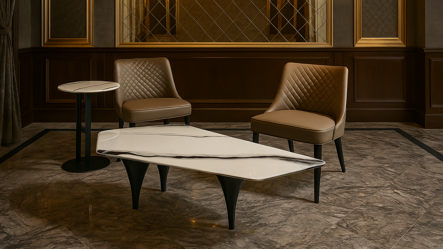 Vortex Noir Marble Center Coffee Table
