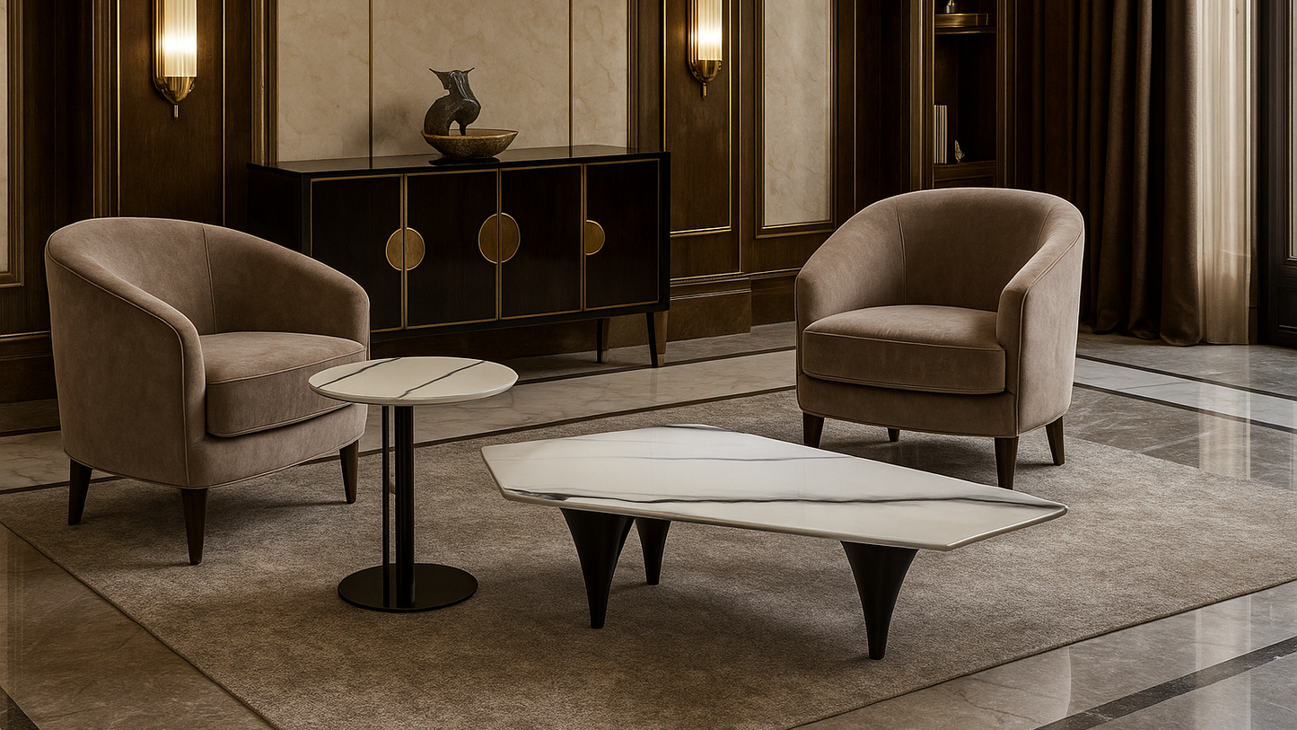 Vortex Noir Marble Center Coffee Table