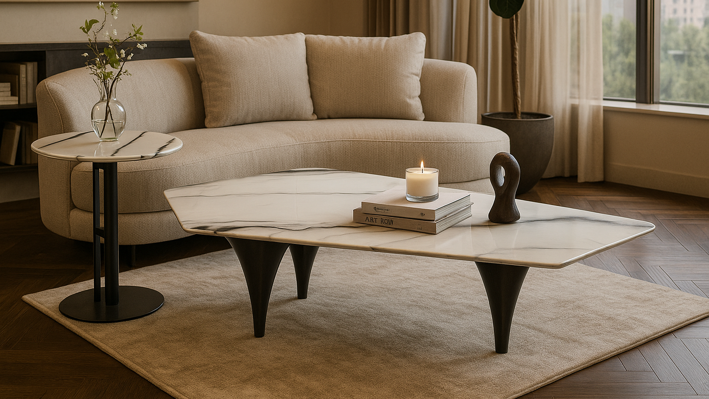 Vortex Noir Marble Center Coffee Table