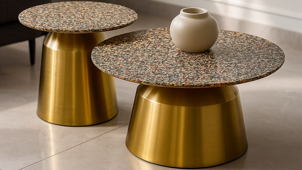 Opulent Mosaic Brass Center Coffee Table