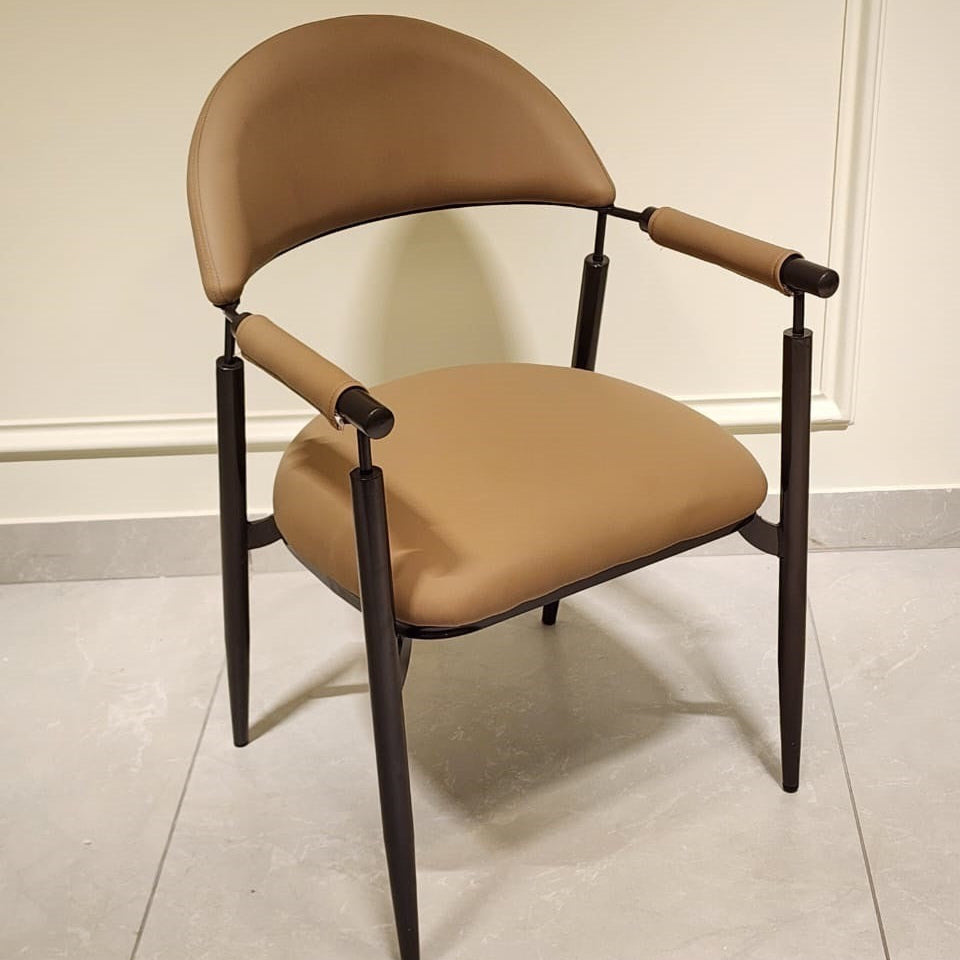 Comfortable brown chair for dining and office use