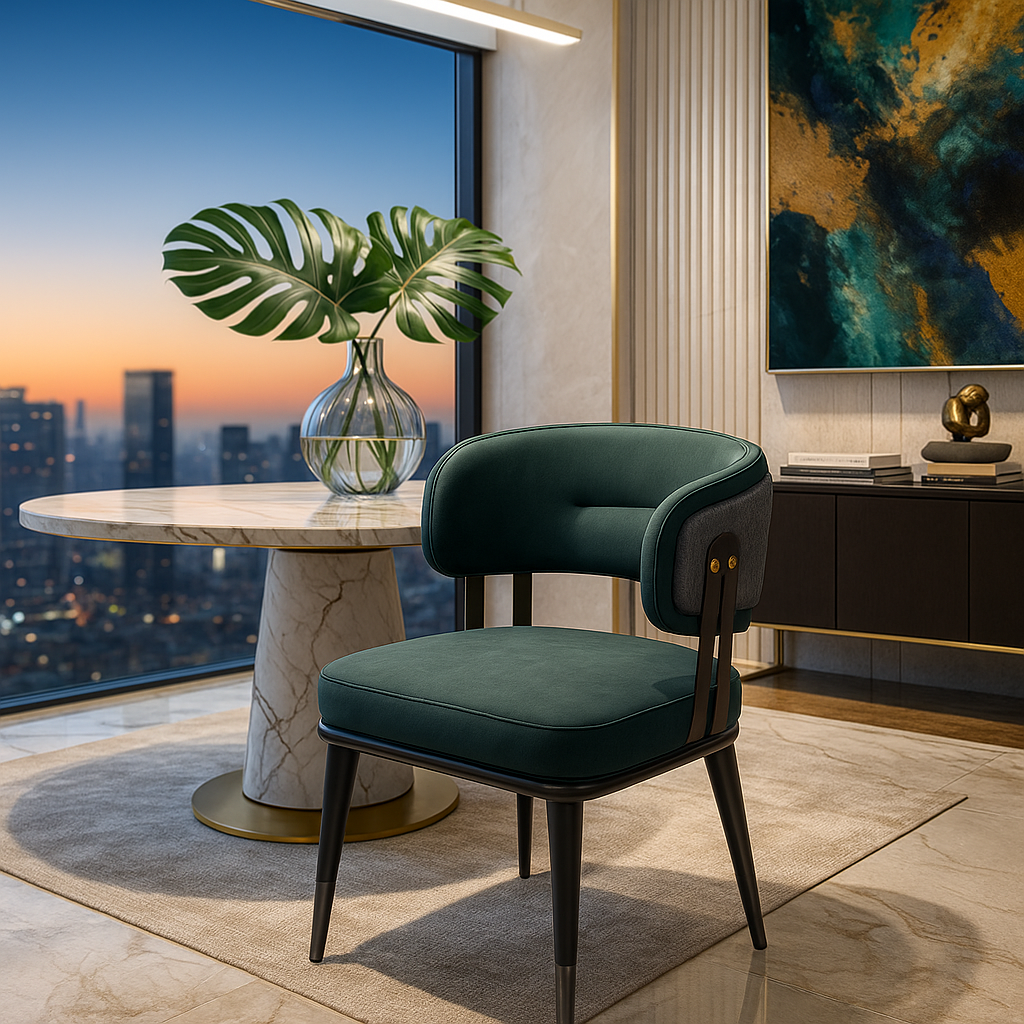 Verde Brass Designer Dining Chair