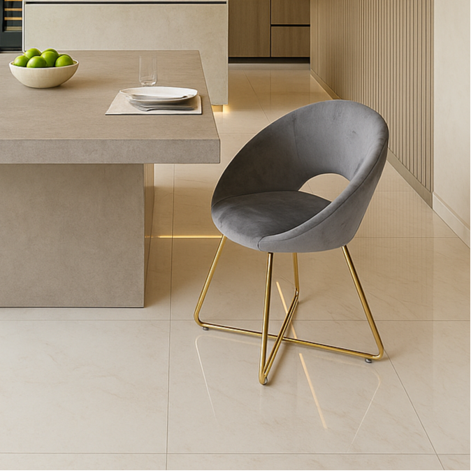 Astrae Grey Curve Chair