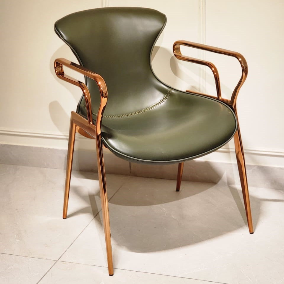 Verdant Arc Rosegold Chair
