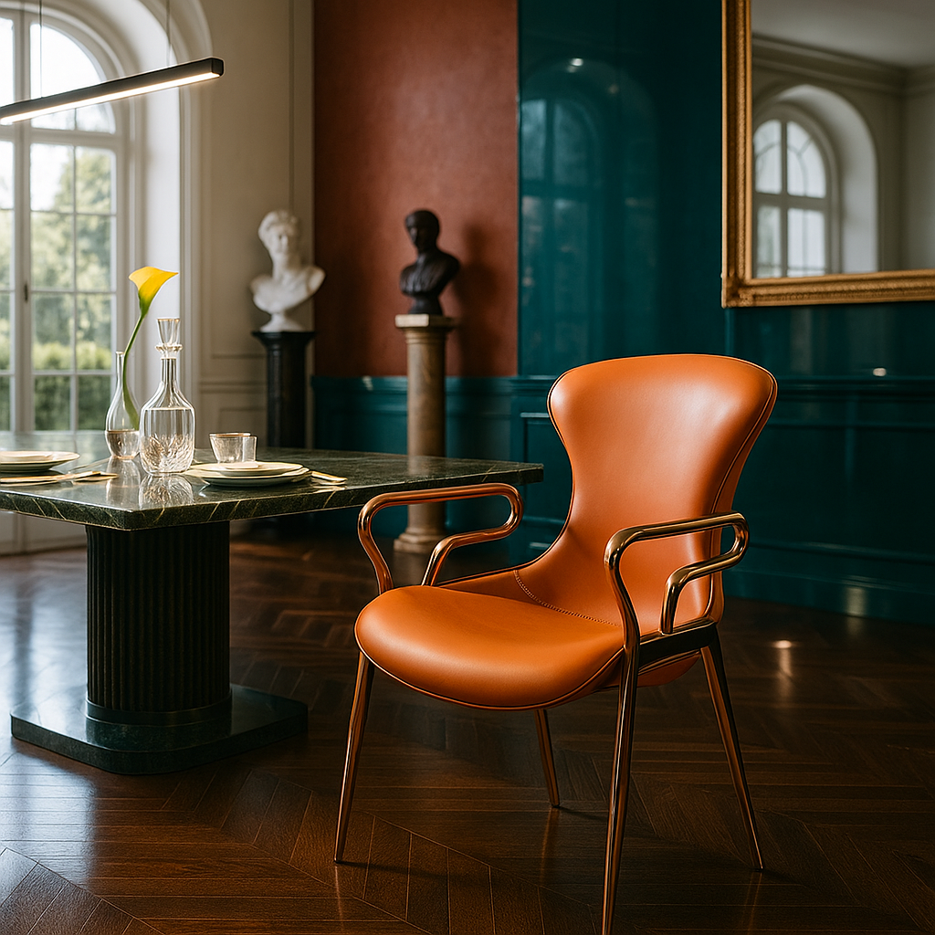 Verdant Arc Rosegold Chair