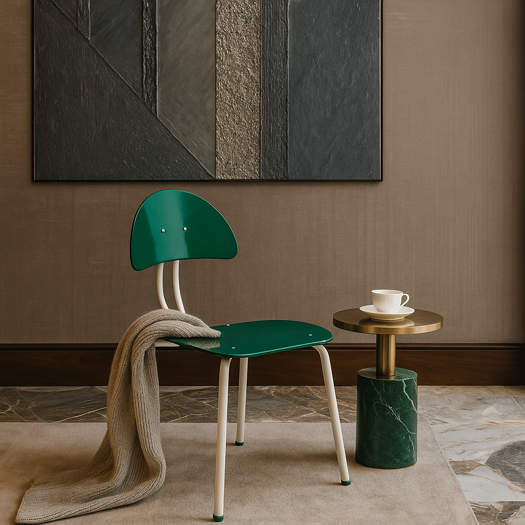 Crimson Arc Chair