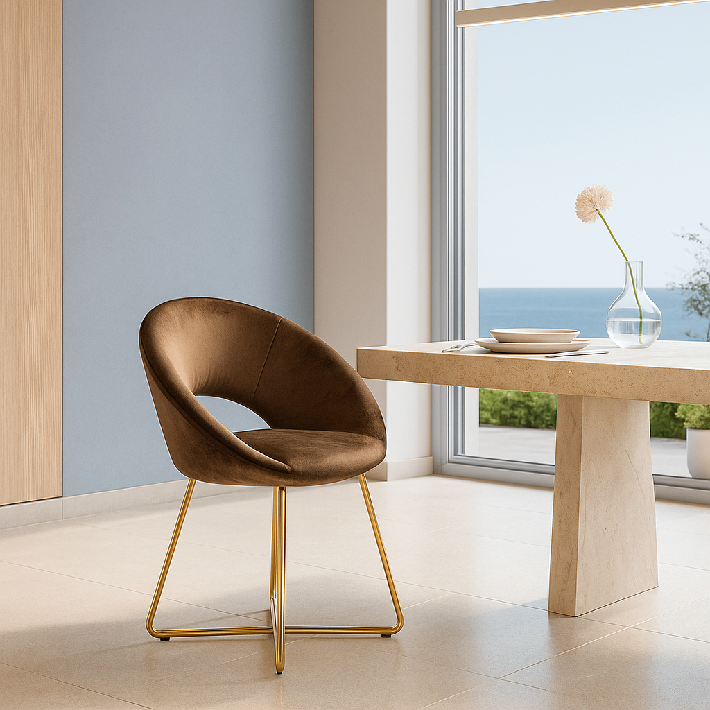 Astrae Grey Curve Accent Chair
