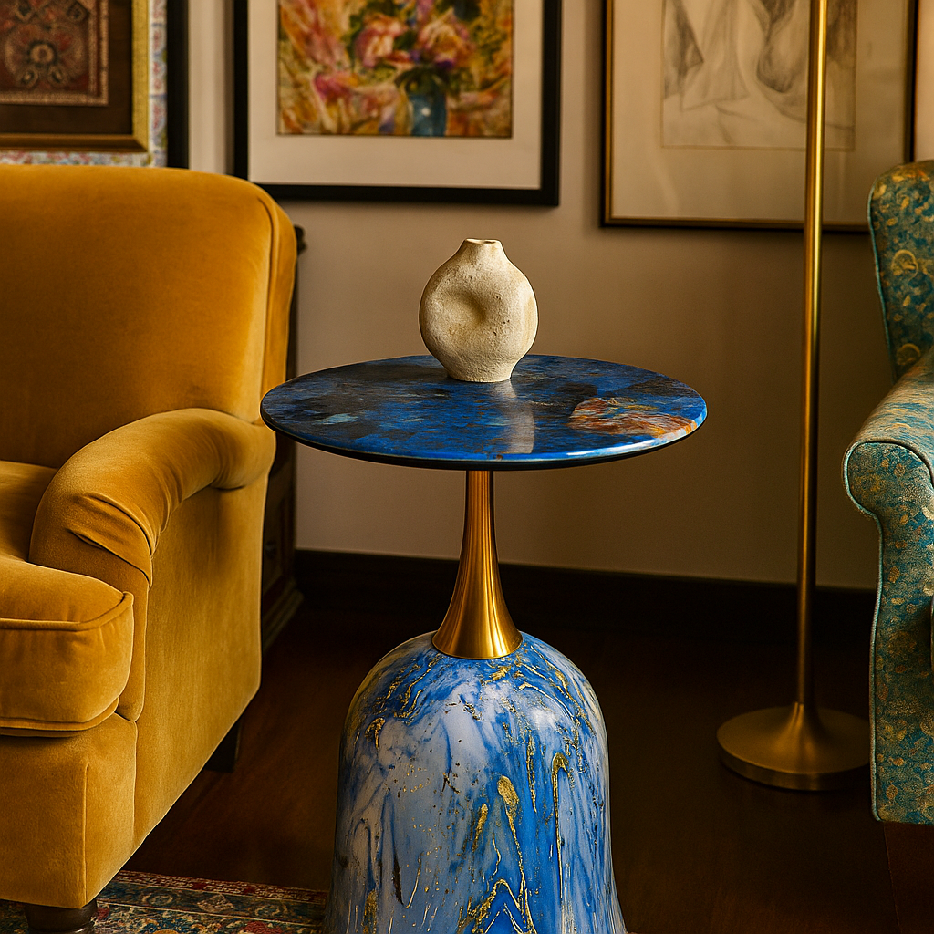 Celestia Bleu Side Table