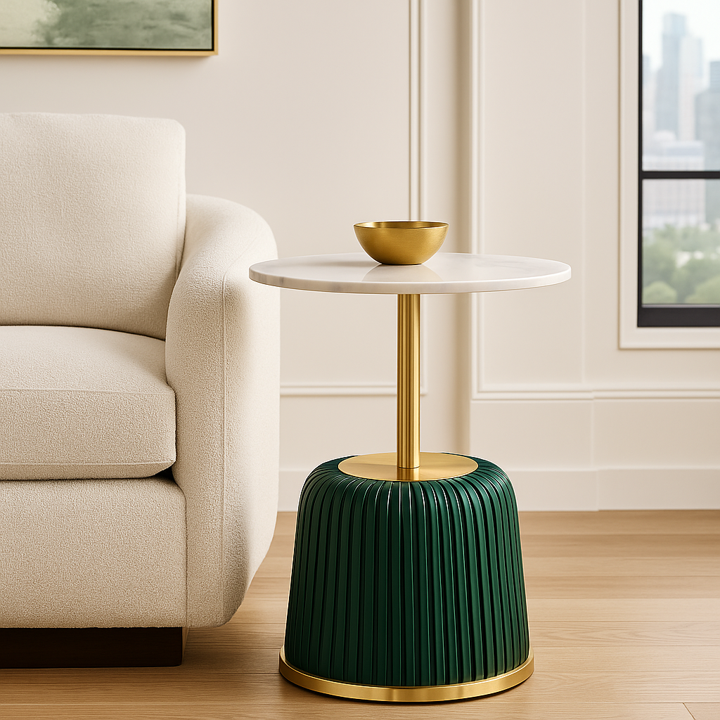 Emerald & Gold Side Table