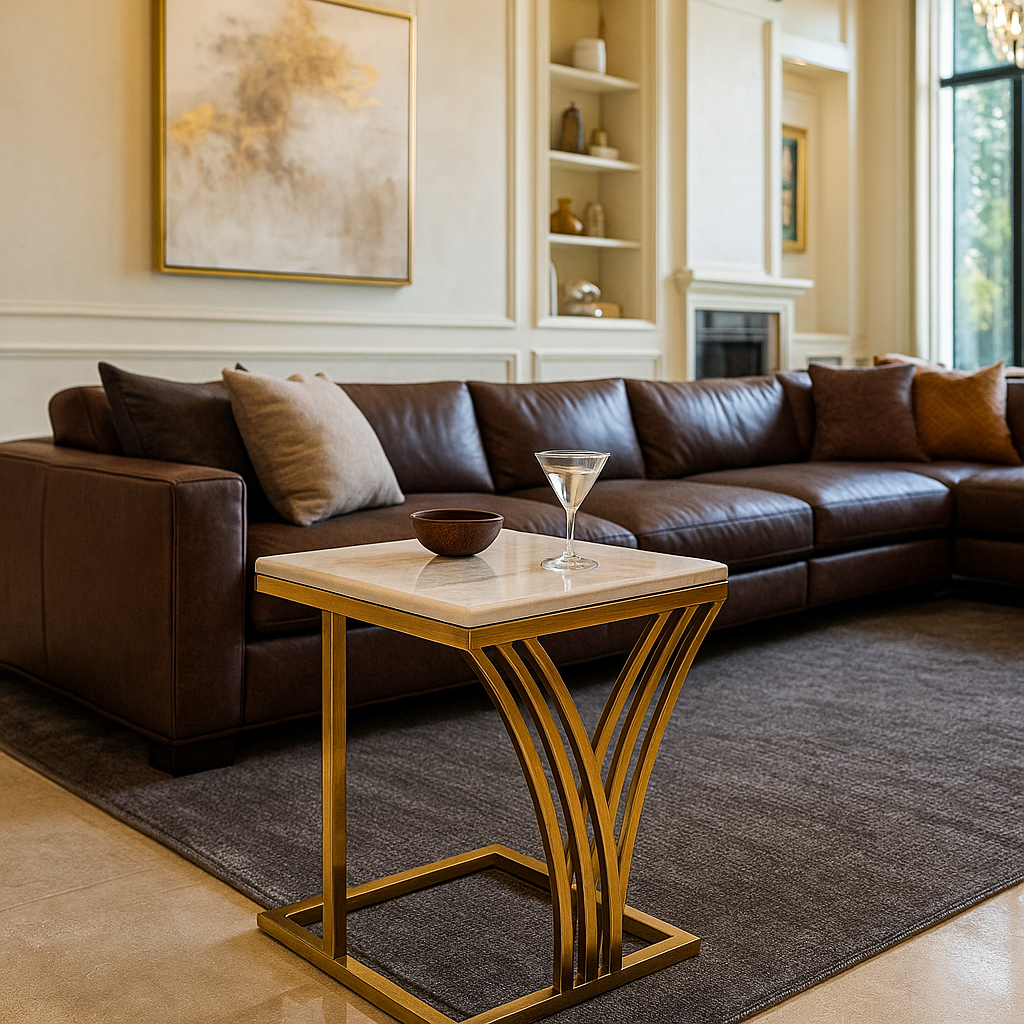 Golden marble table