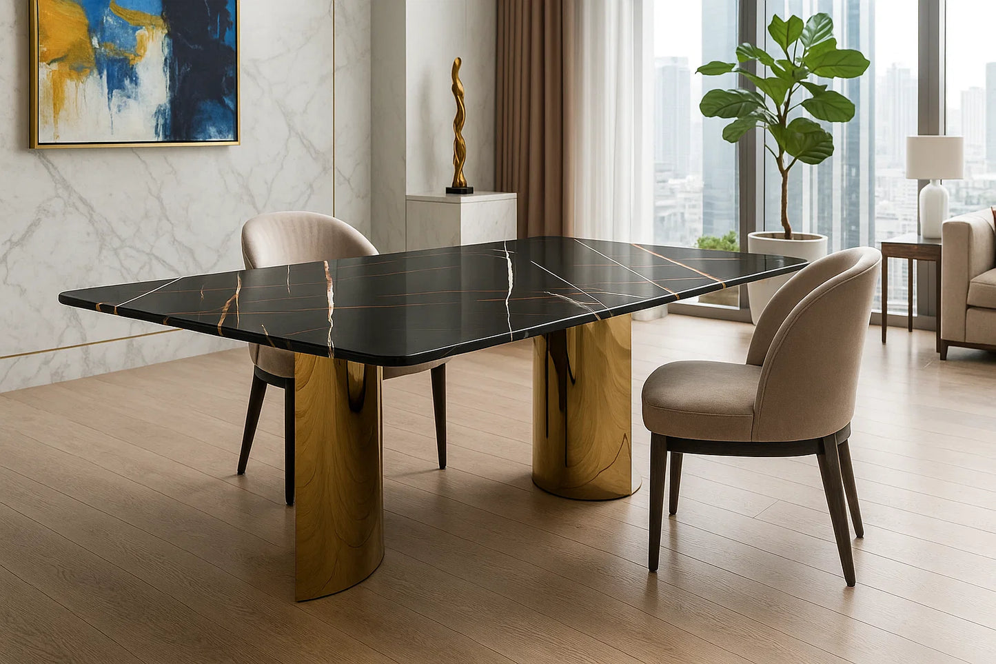 Obsidian Ember Dining Table