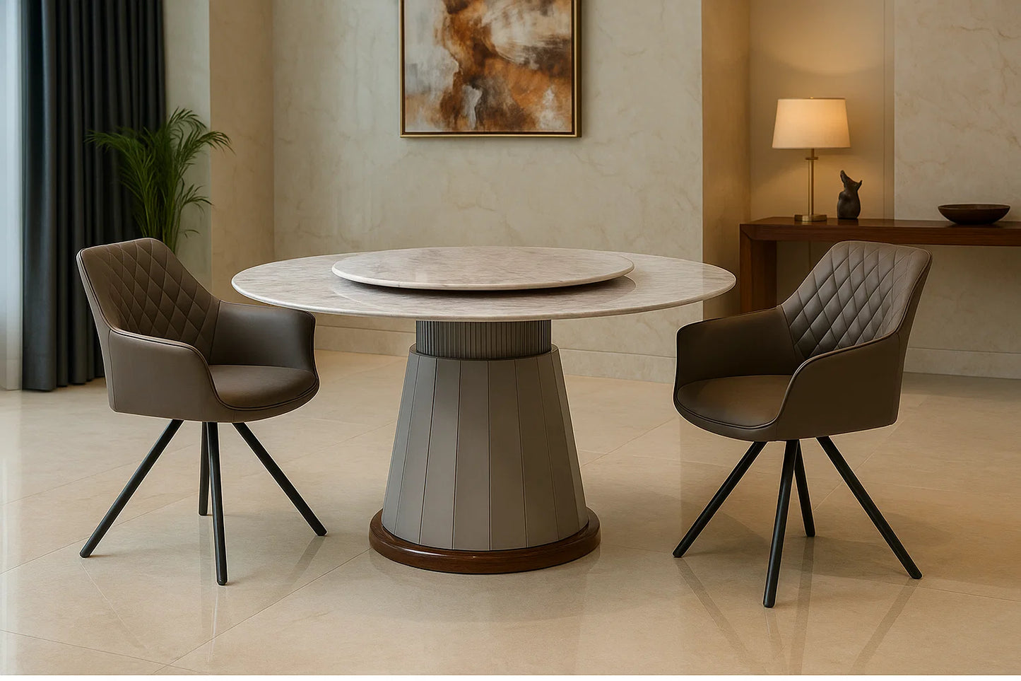 Luxury Dining table with two chairs