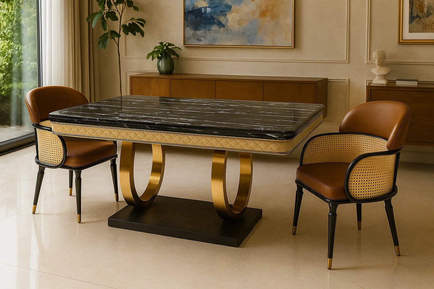 Aurum Noir Dining Table Set