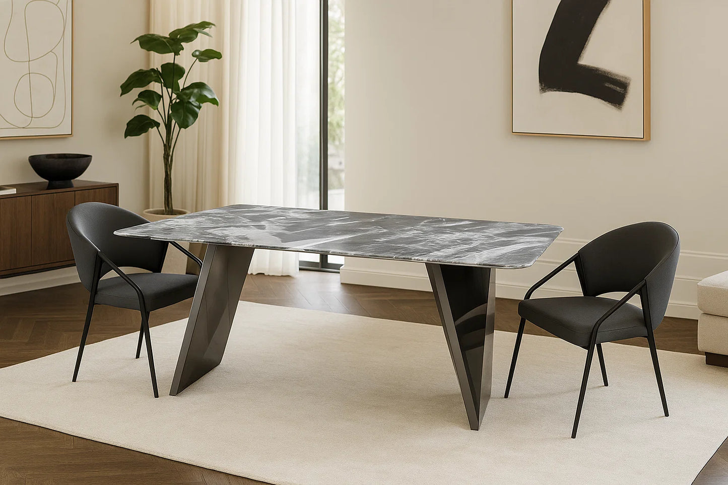 Obsidian Prism 2 Seater Dining set