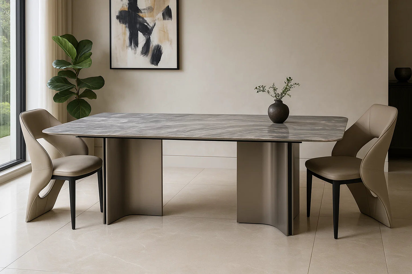 Serano Wave Marble Dining Table