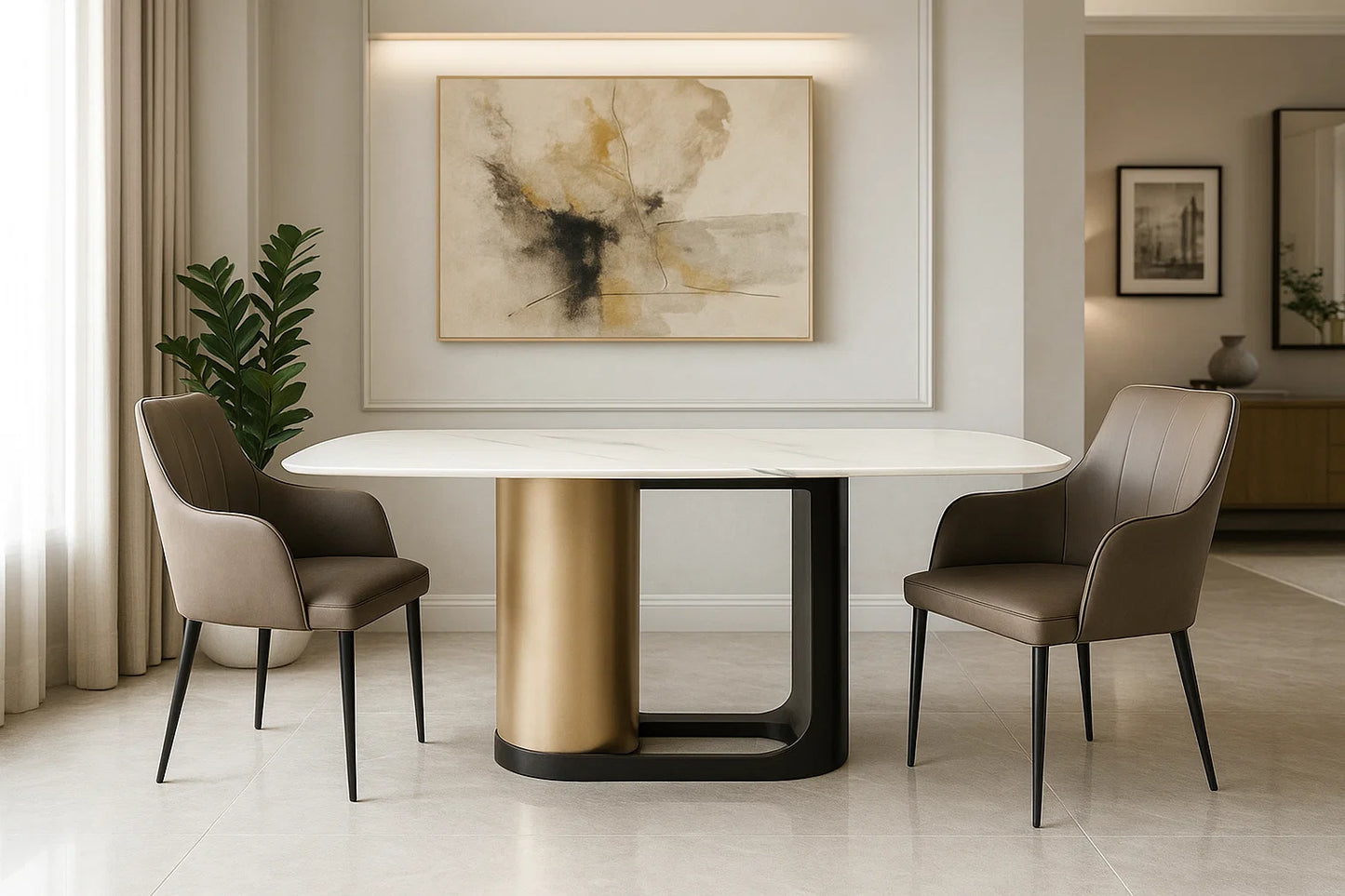 Luxury dining table and chairs
