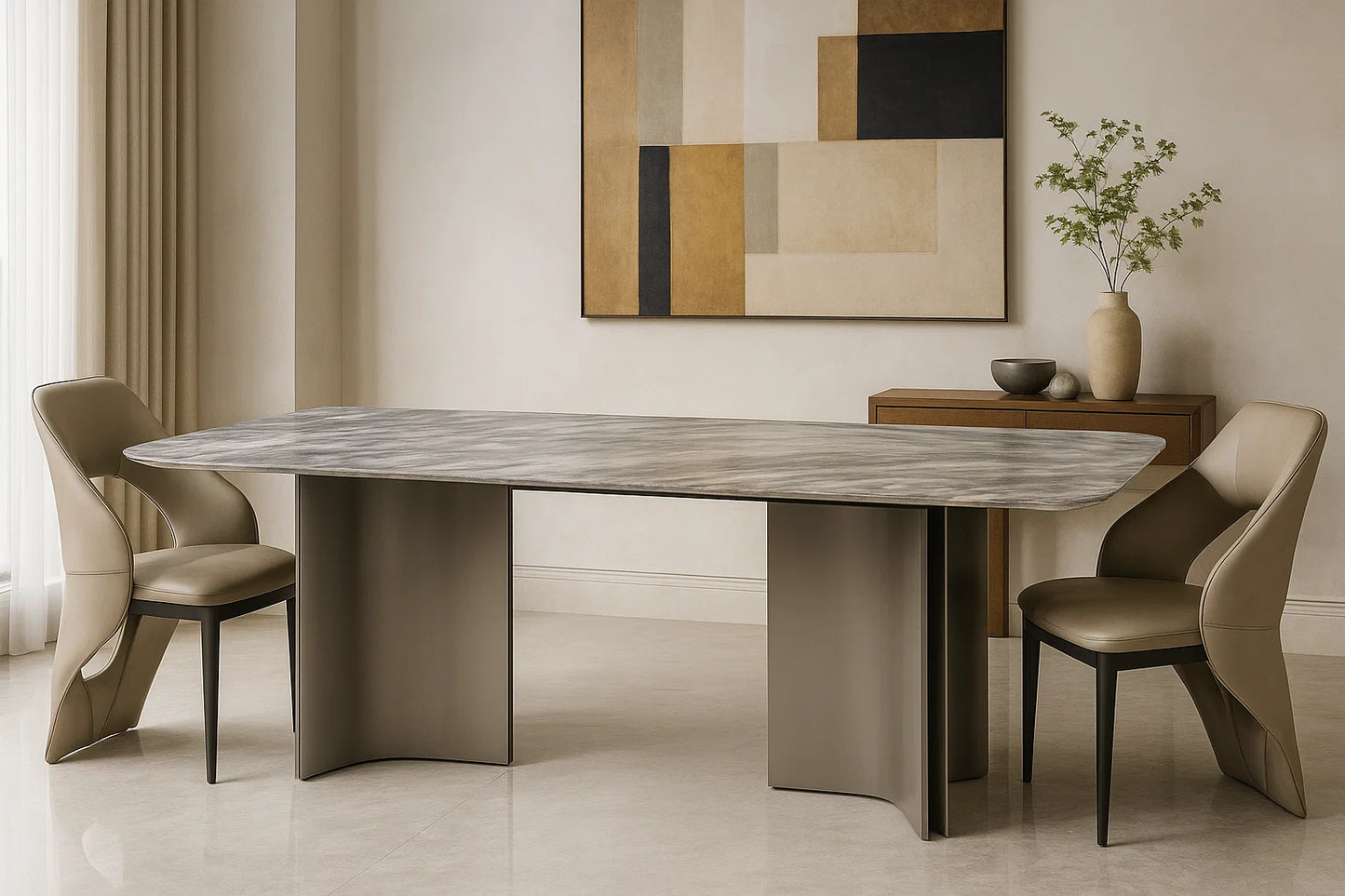 Serano Wave Marble Dining Table