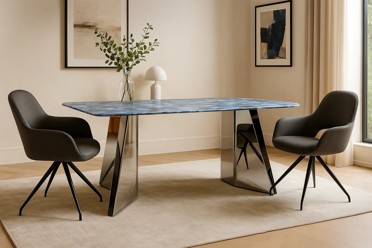 Azzuro Mirage Marble Dining Table