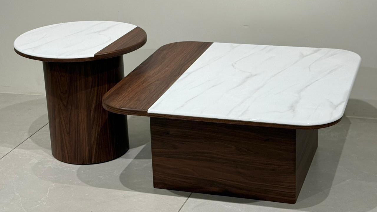 Duo Slate Marble Center Coffee Table