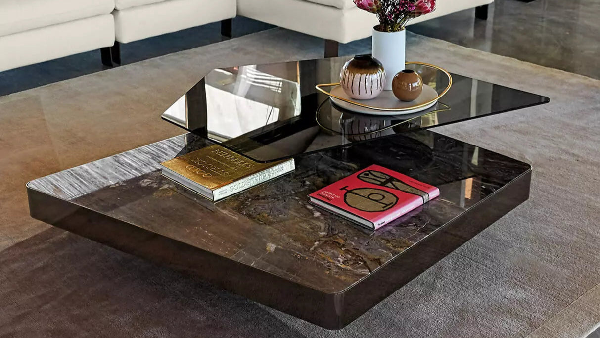 Avant Glass & Marble Center Coffee Table