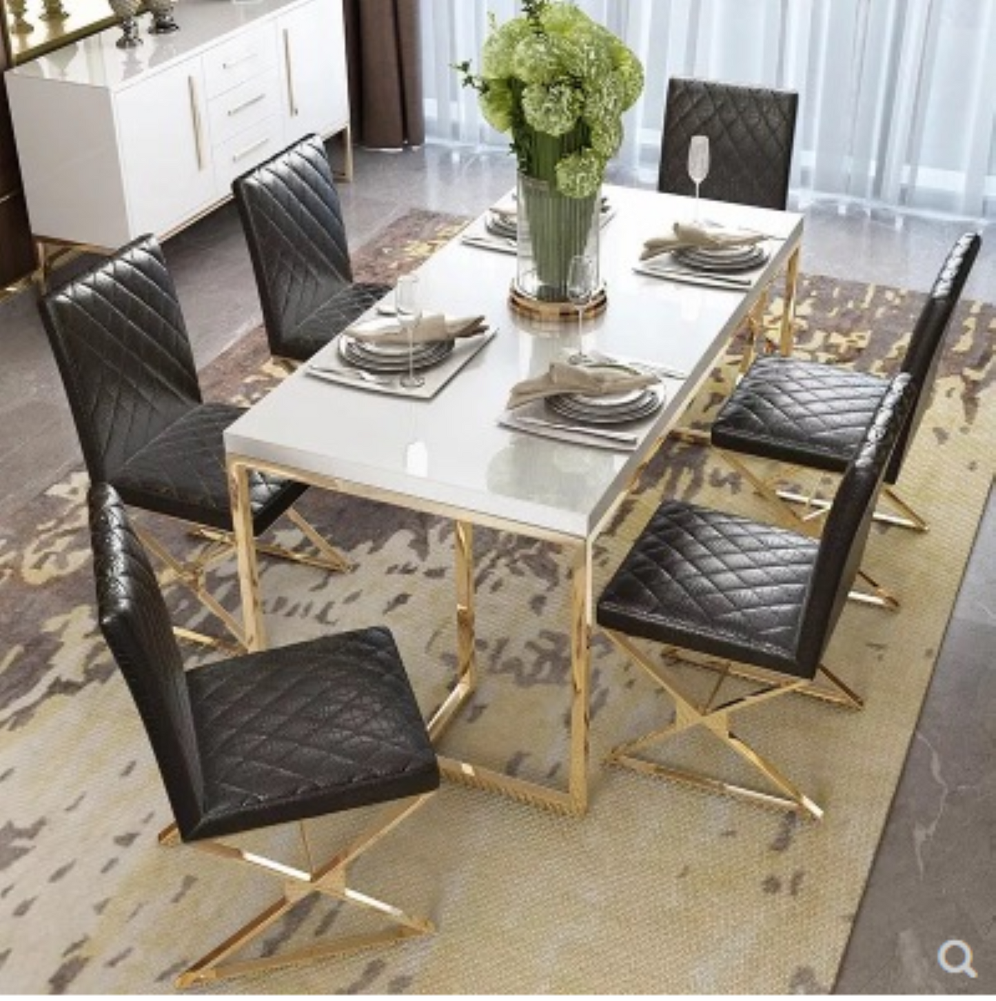 Postmodern light luxury simple dining table and chair