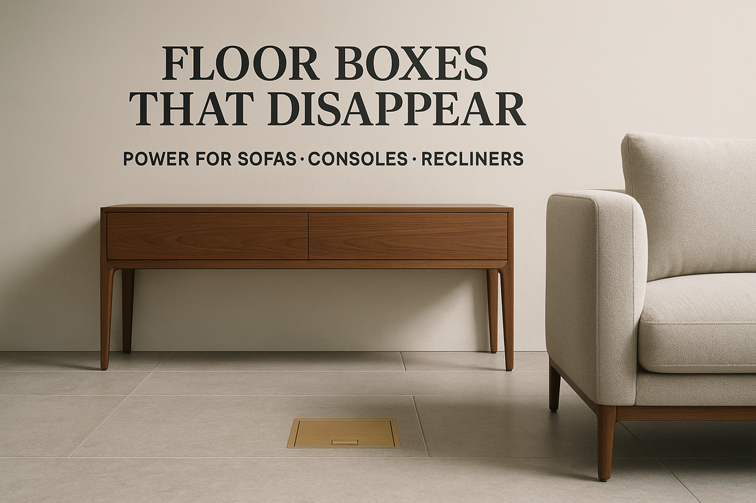 Floor Boxes That Disappear: Under Sofas, Consoles & Recliners