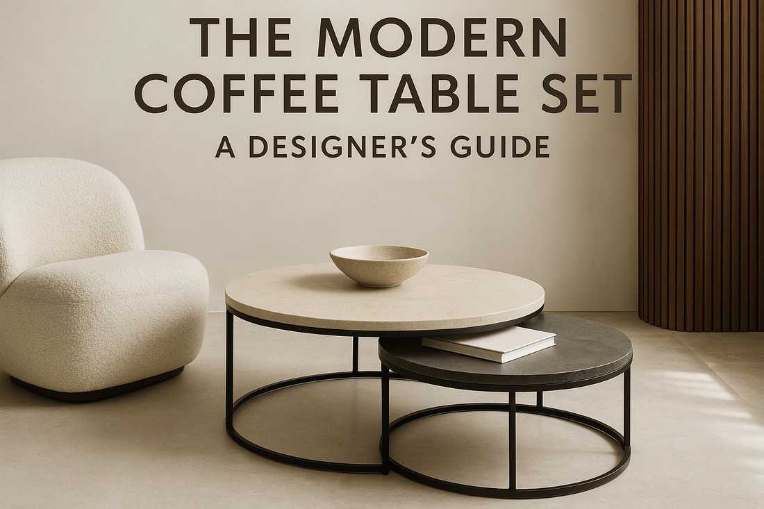 Luxury living room with coffee table set and lounge sofa — TAS Living.