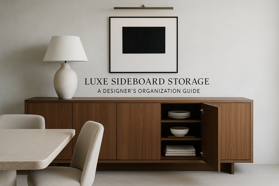 Luxury sideboard with organized storage zones and styled top surface — TAS Living