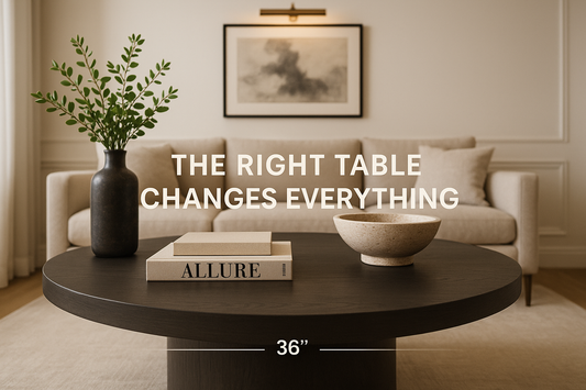 Luxury Indian apartment living room with correctly scaled sofa and center table — TAS Living.