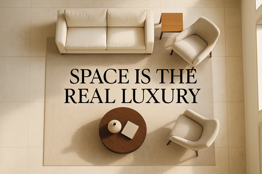 Luxury Indian living room with balanced furniture layout following the 30% rule — TAS Living.