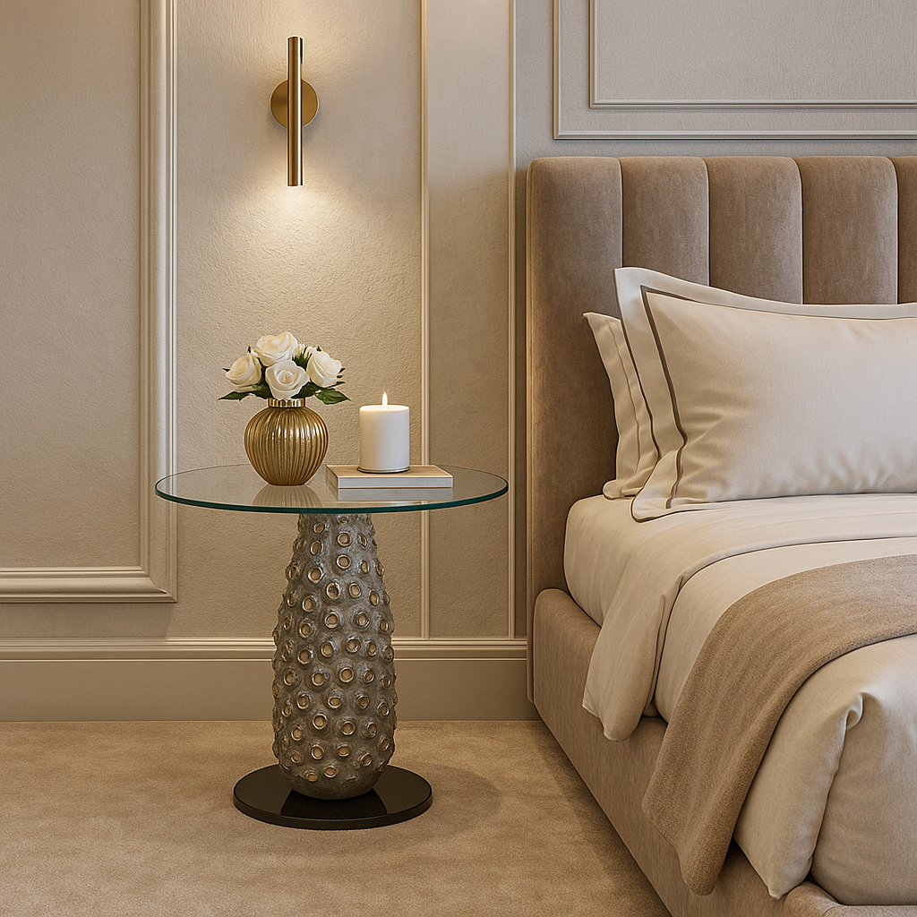 Lunar Rock Glass Side Table