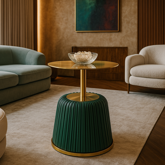Emerald & Gold Side Table