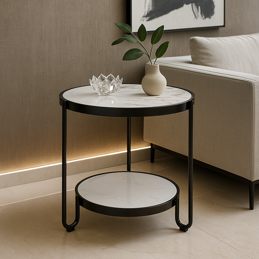 Blush Crest Round Side Table