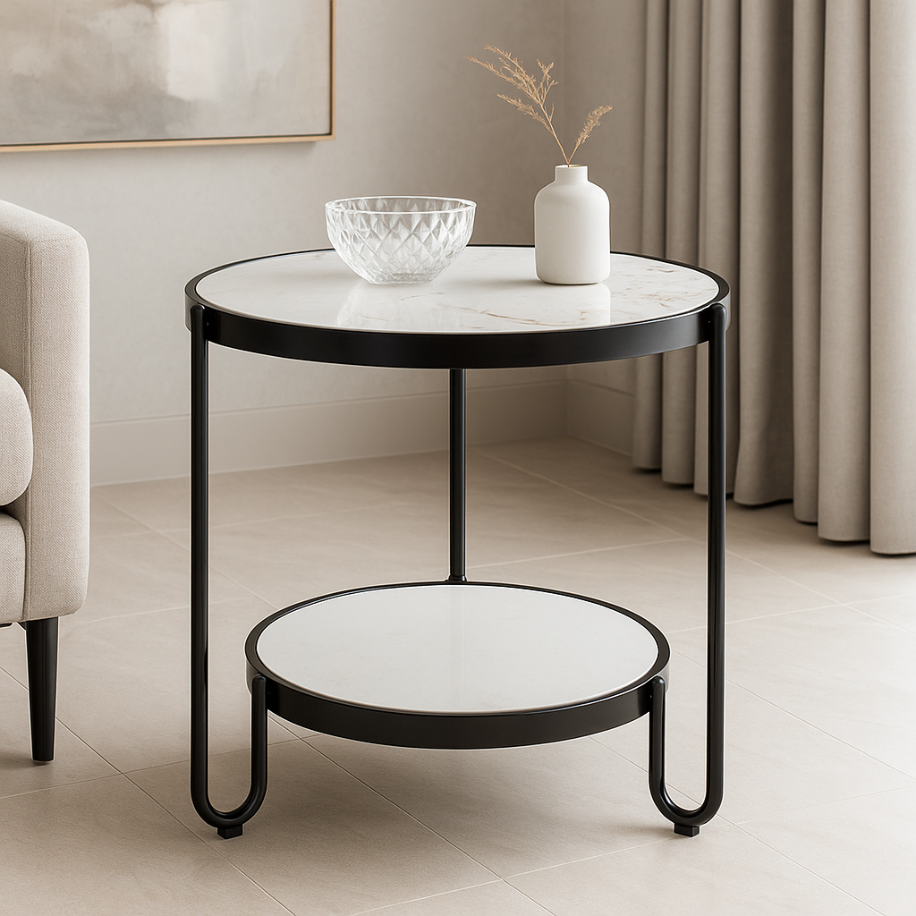 Blush Crest Round Side Table