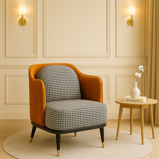 Marceau Houndstooth  Leisure Lounge Chair