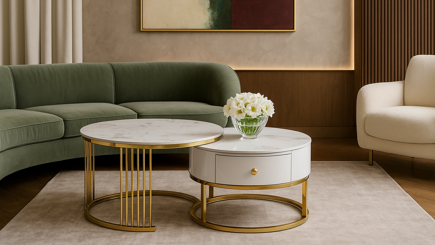 Imperial Dual Marble Center Coffee Table