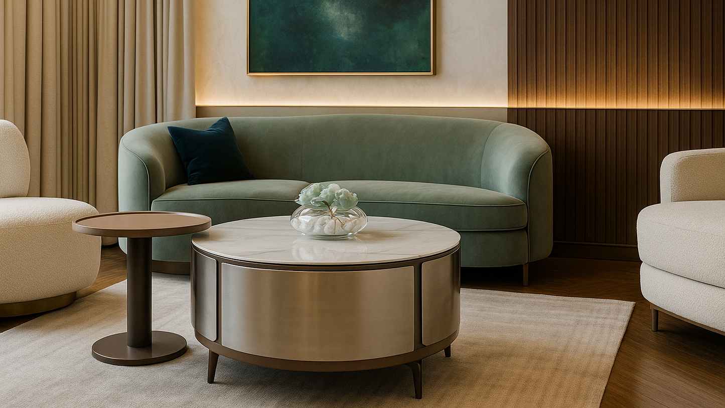 Contemporary Round Center  Coffee Table
