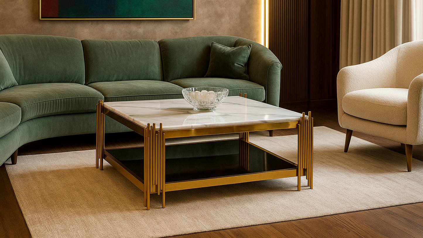Regalia Gold Square Center Coffee Table