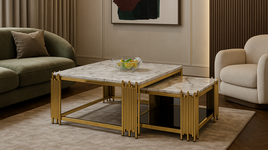 Luxe Marble Nesting Center Coffee Table